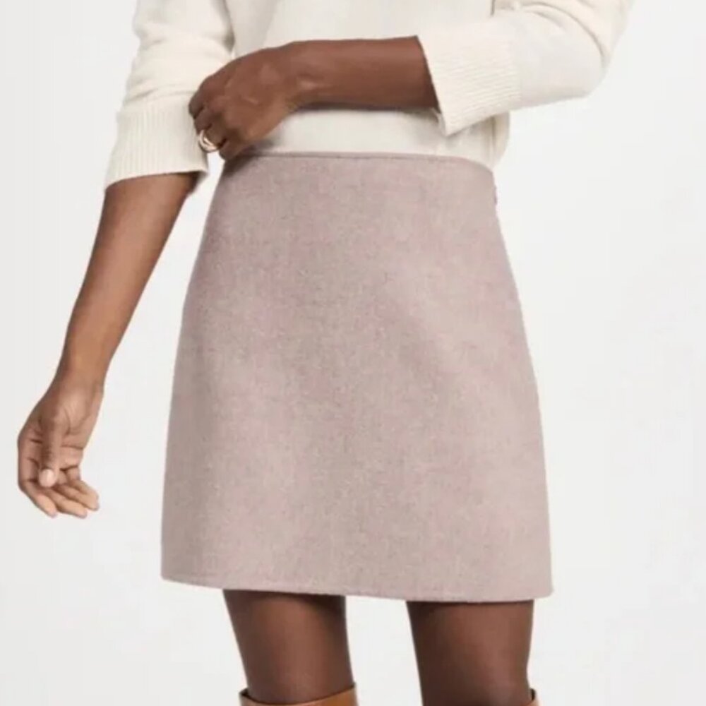 Club Monaco Wool-Blend Mini Skirt in Blush Pink | Size 4